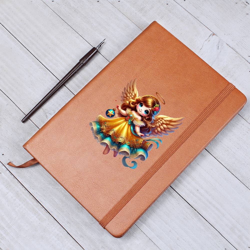 Cute Christmas Angel 023 - Vegan Leather Journal