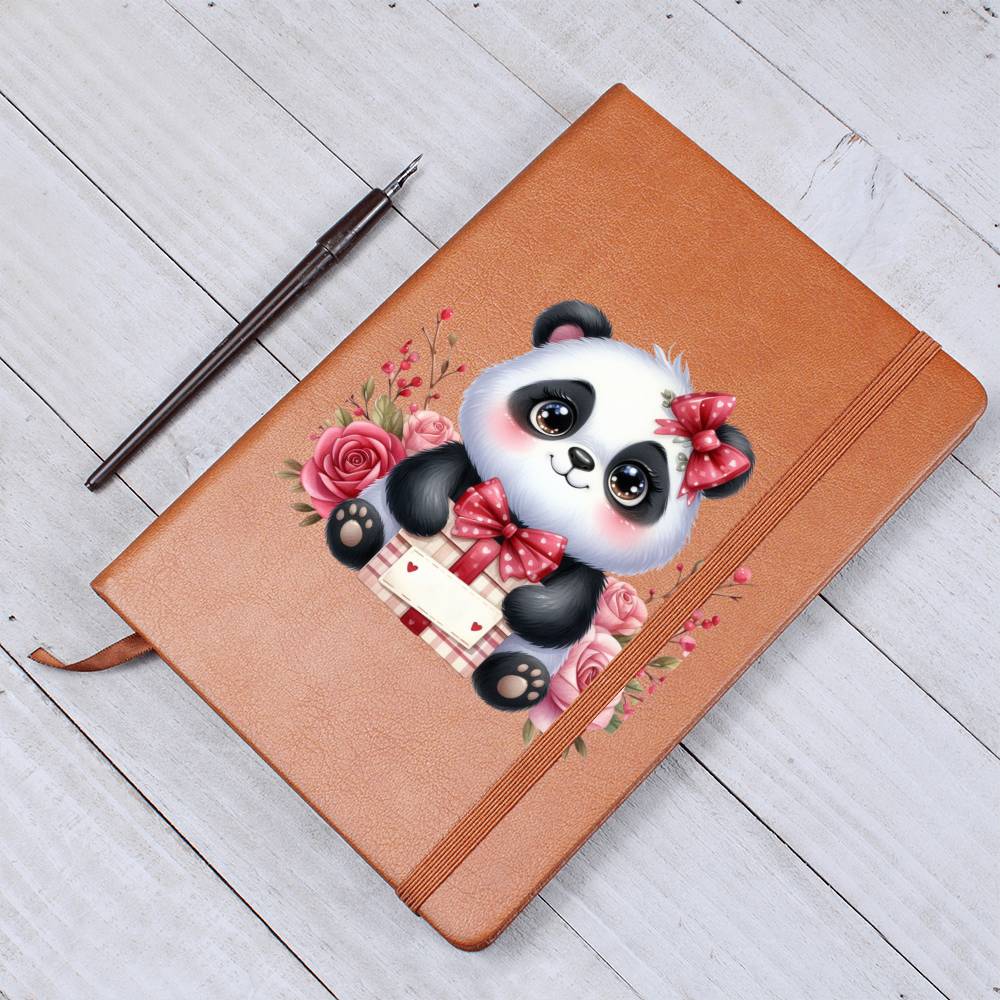 Valentine's Day Panda 009 - Vegan Leather Journal