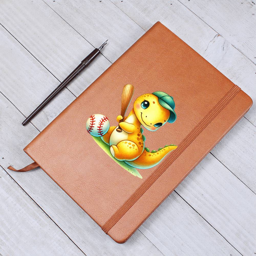 Colorful Baby Dinosaur 088 - Vegan Leather Journal