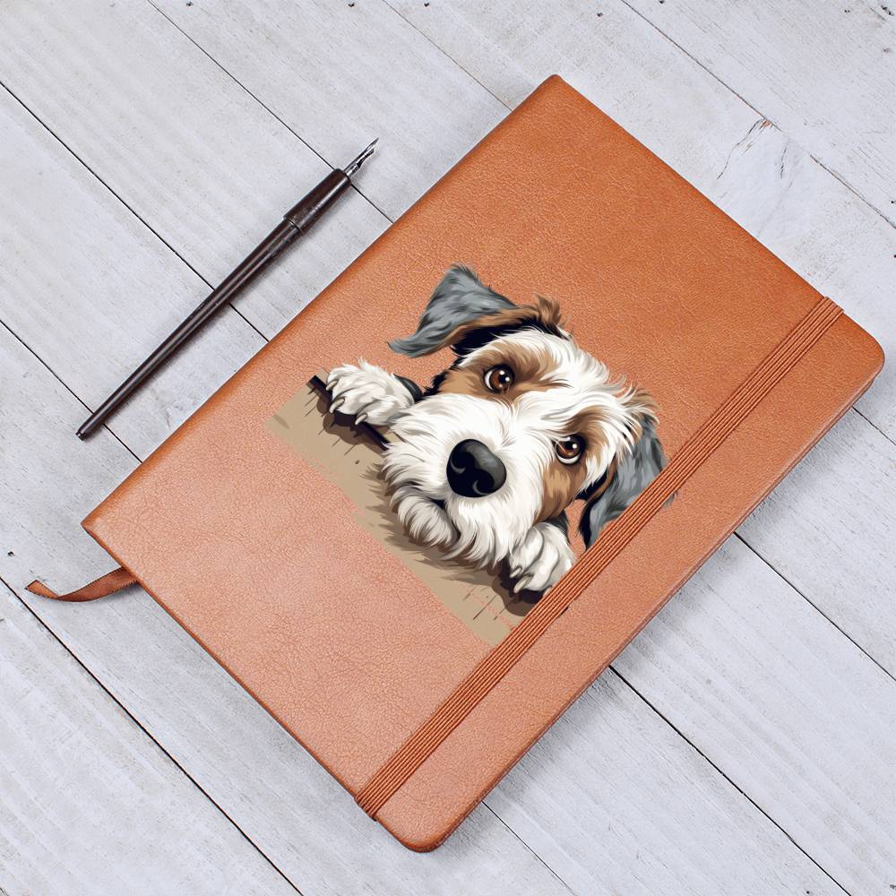 Sealyham Terrier Peeking - Vegan Leather Journal