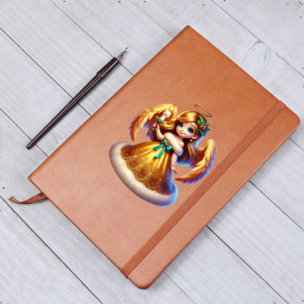 Cute Christmas Angel 017 - Vegan Leather Journal