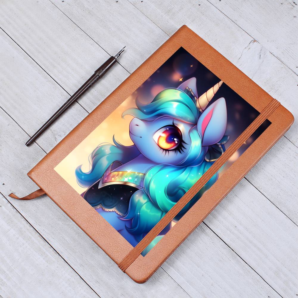 Cute Unicorn 114 - Vegan Leather Journal