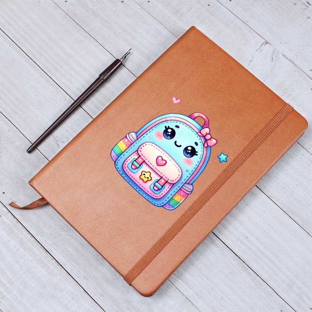 Cute Back to School Sticker 001 - Vegan Leather Journal