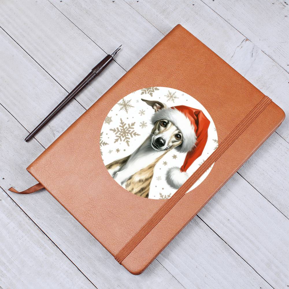 Christmas Dog - Whippet - Vegan Leather Journal