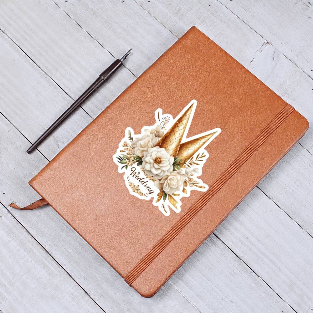 Luxury Wedding Decor Sticker 069 - Vegan Leather Journal
