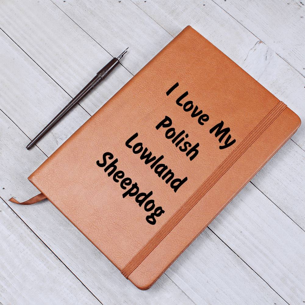 Love My Polish Lowland Sheepdog v4 - Vegan Leather Journal