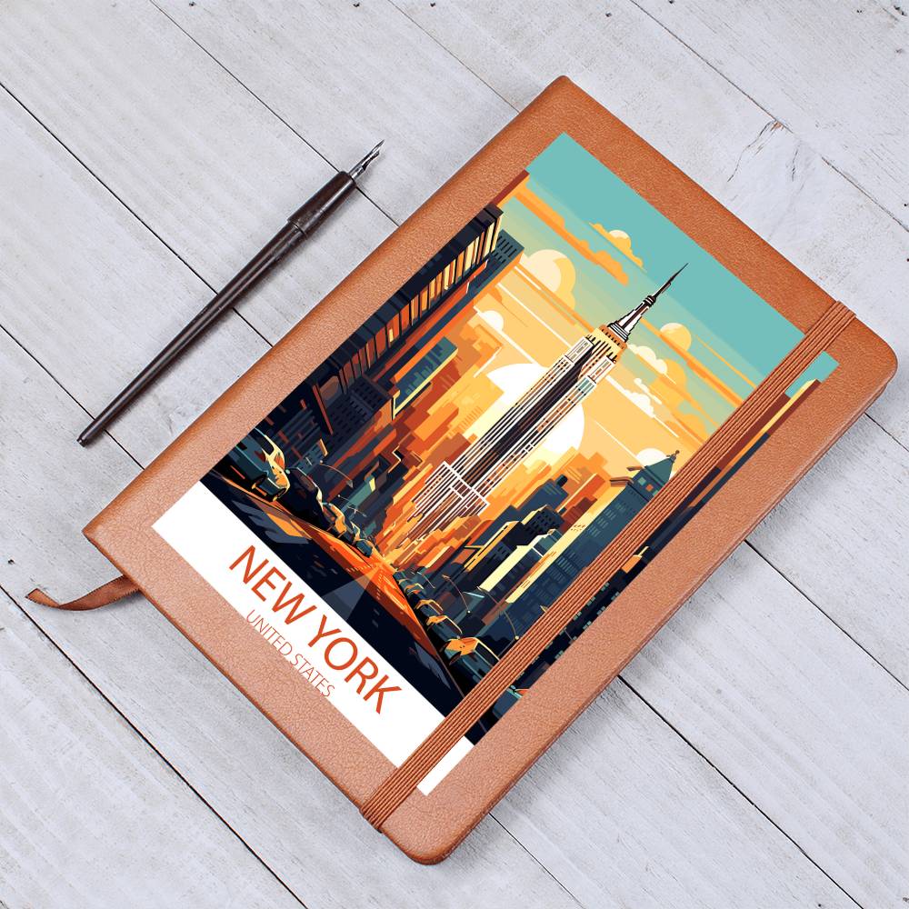 Famous Travel Destinations - New York City, United States - Vegan Leather Journal