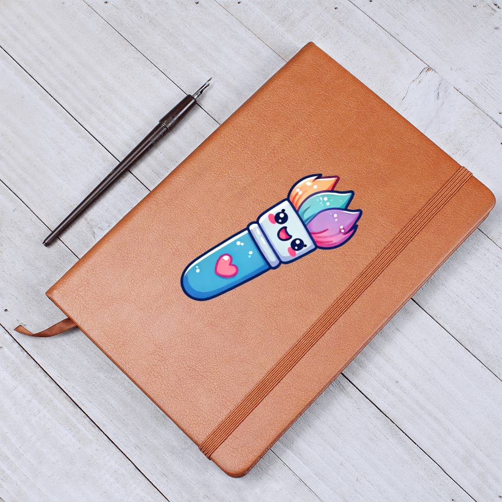 Cute Back to School Sticker 097 - Vegan Leather Journal