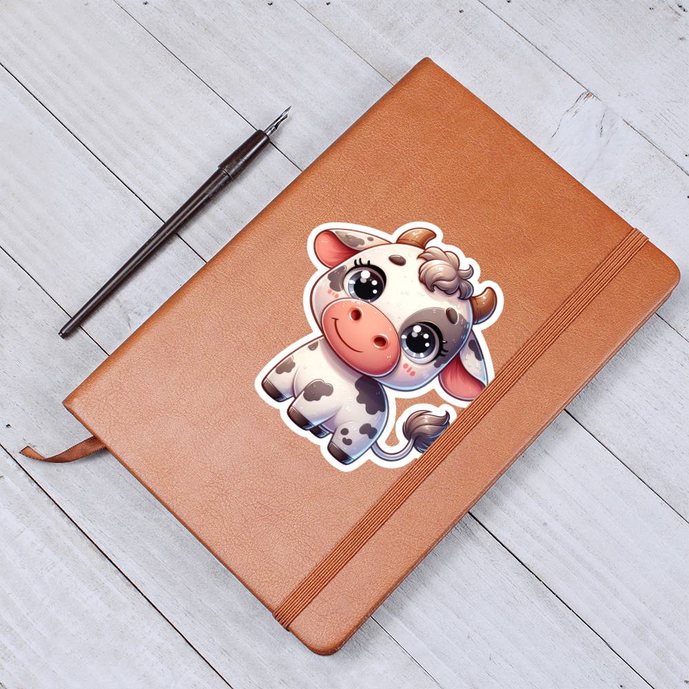 Cute Cow sticker 32 - Vegan Leather Journal