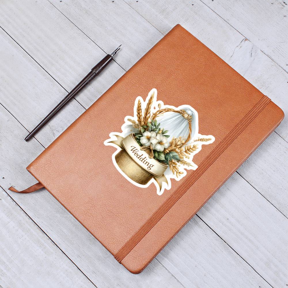 Luxury Wedding Decor Sticker 064 - Vegan Leather Journal