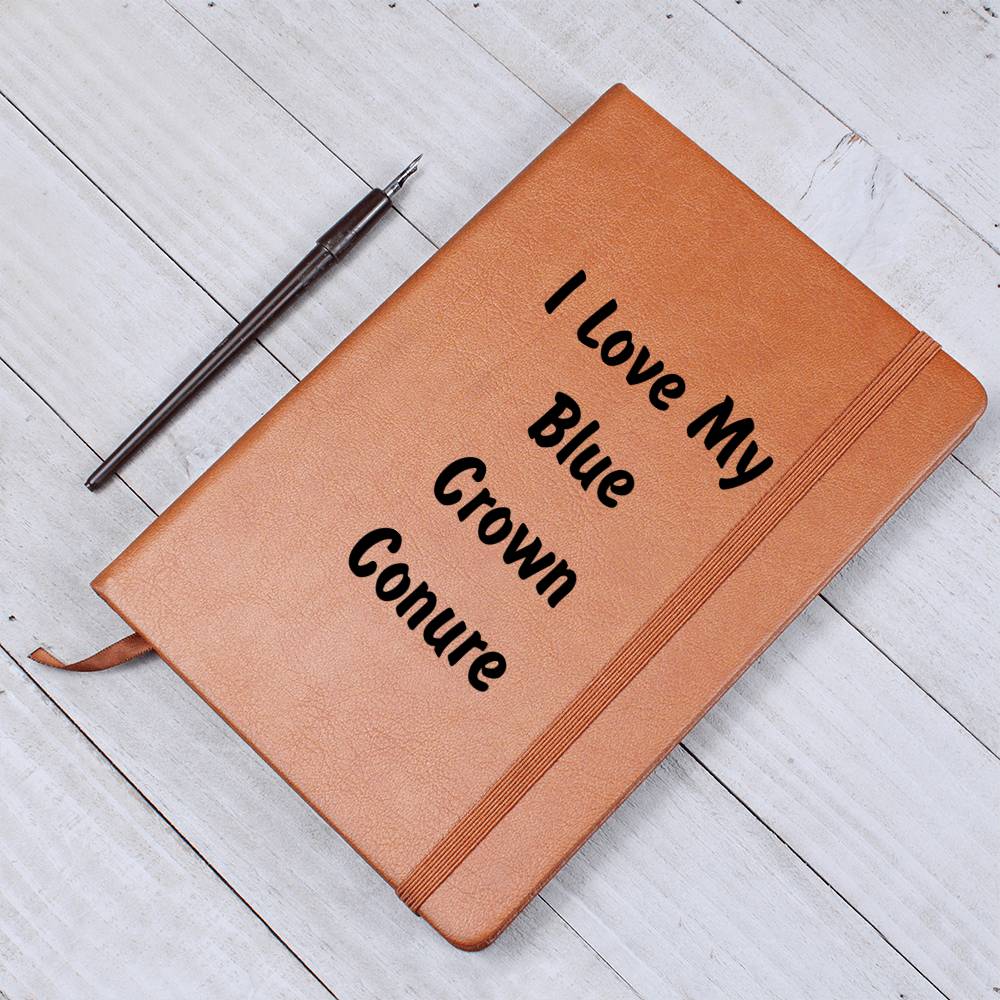 Love My Blue Crown Conure - Vegan Leather Journal
