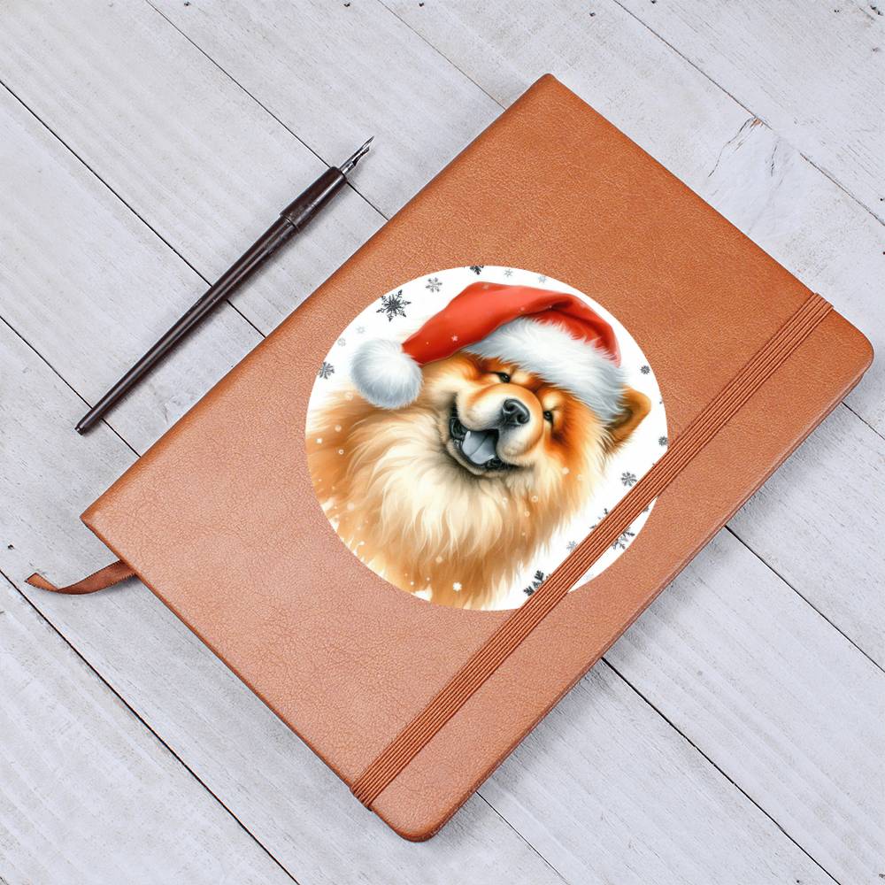 Christmas Dog - Chow Chow - Vegan Leather Journal