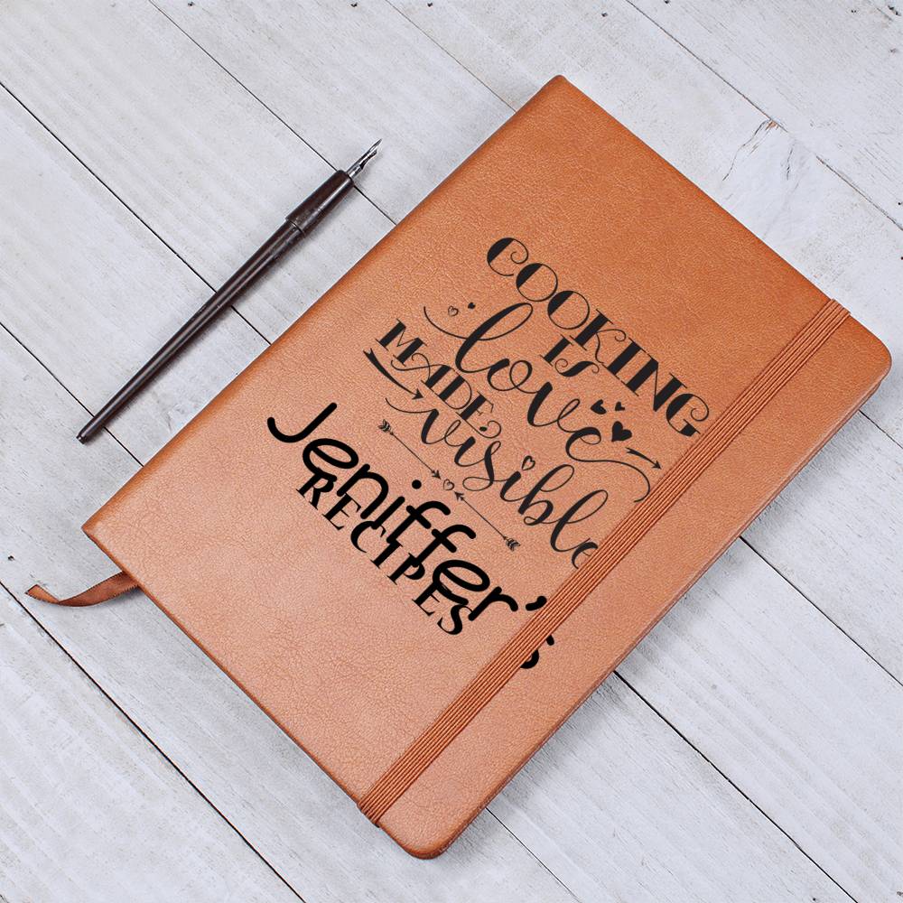 Jeniffer's Recipes - Cooking Is Love - Vegan Leather Journal