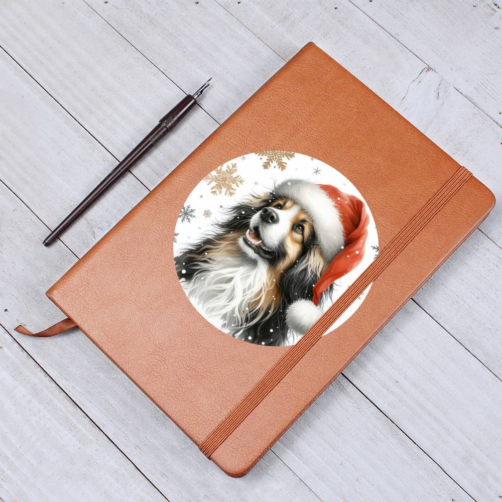 Christmas Dog - Barbet - Vegan Leather Journal