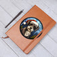 Dog Stained Glass Christmas Design 026 - Vegan Leather Journal