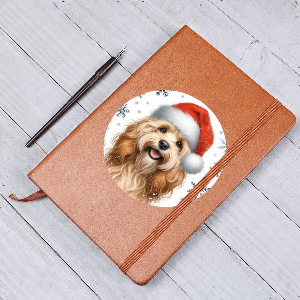 Christmas Dog - Cockapoo - Vegan Leather Journal
