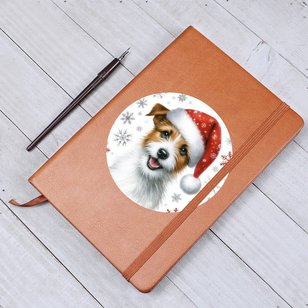 Christmas Dog - Jack Russell Terrier - Vegan Leather Journal