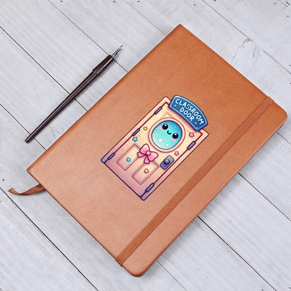 Cute Back to School Sticker 053 - Vegan Leather Journal