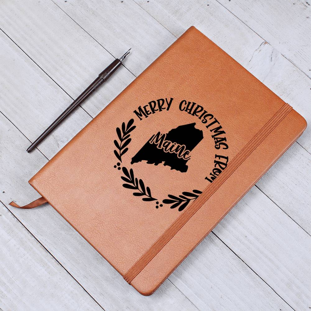 Merry Christmas From Maine - Vegan Leather Journal