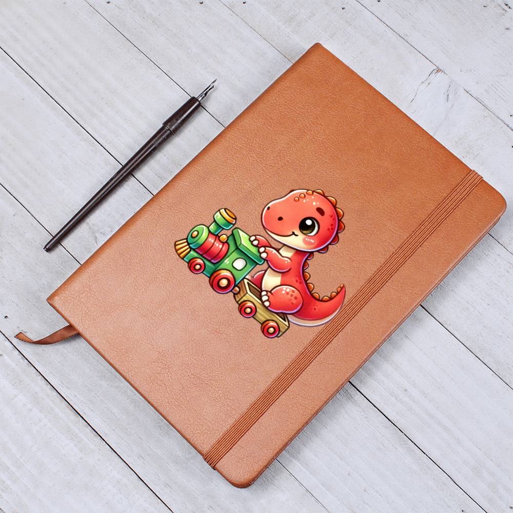 Colorful Baby Dinosaur 092 - Vegan Leather Journal
