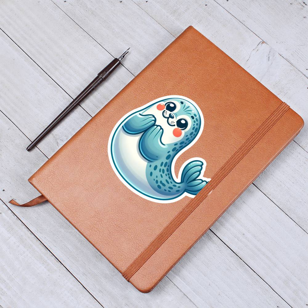 Cute Seal sticker 160 - Vegan Leather Journal
