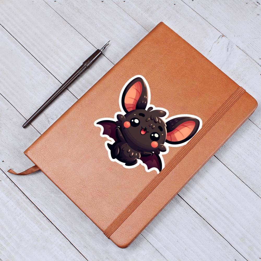 Cute Bat sticker 08  - Vegan Leather Journal
