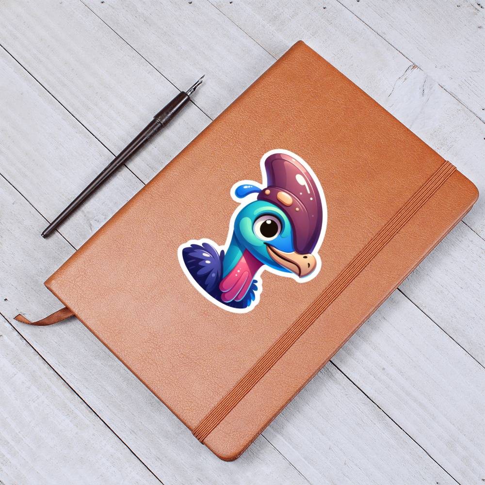 Cute Cassowary sticker 22 - Vegan Leather Journal