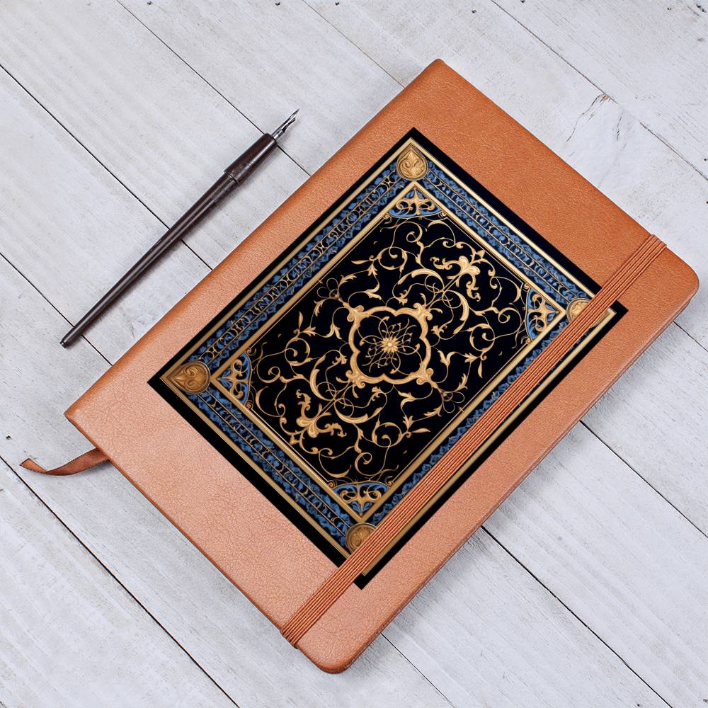 Ornate Gold Cover 014 - Vegan Leather Journal