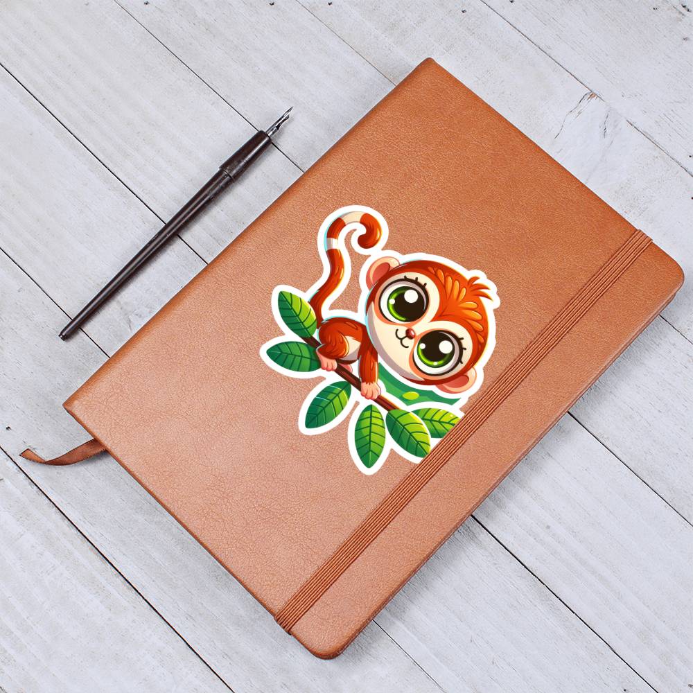Cute Squirrel monkey sticker 178 - Vegan Leather Journal
