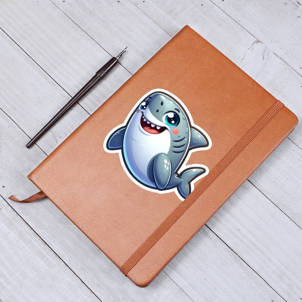 Cute Shark sticker 162 - Vegan Leather Journal