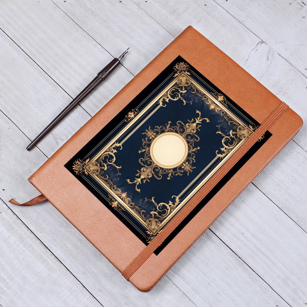 Ornate Gold Cover 101 - Vegan Leather Journal