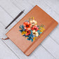 Floral Flower Wreath 004 - Vegan Leather Journal