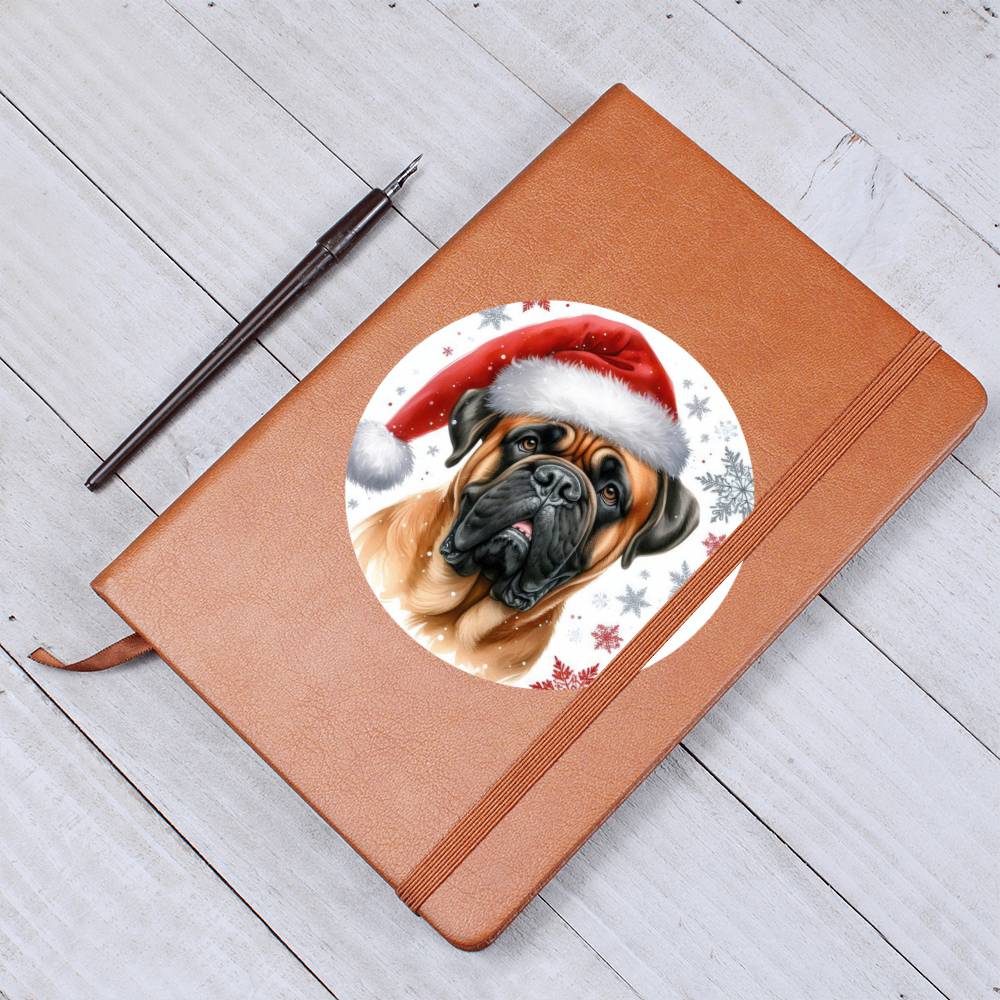 Christmas Dog - Bullmastiff - Vegan Leather Journal