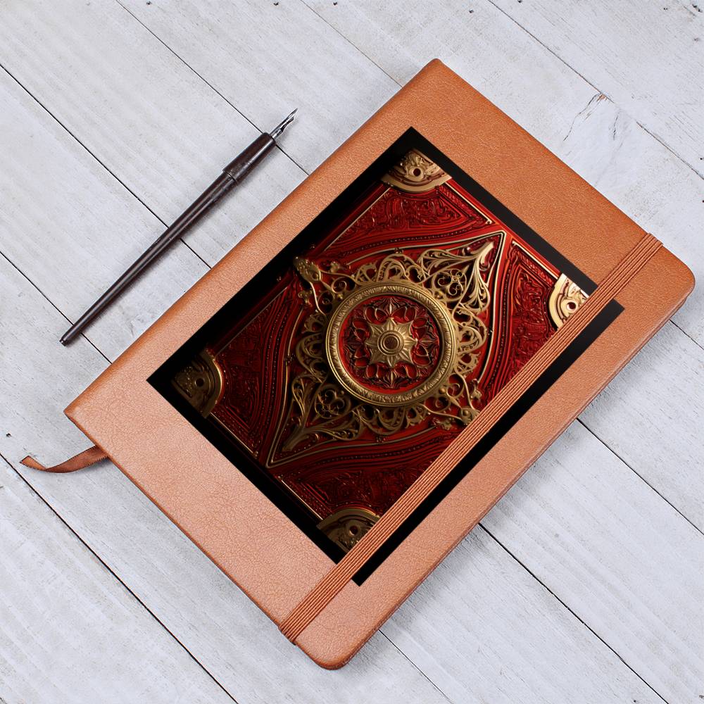 Ornate Gold Cover 016 - Vegan Leather Journal