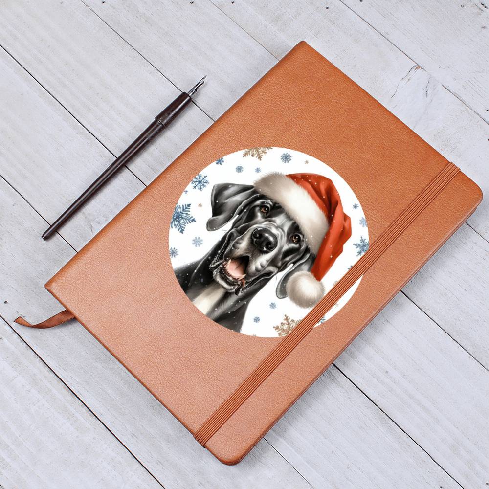 Christmas Dog - Great Dane - Vegan Leather Journal