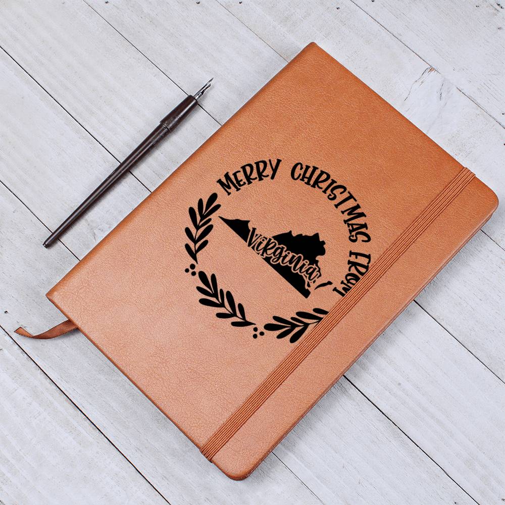 Merry Christmas From Virginia - Vegan Leather Journal