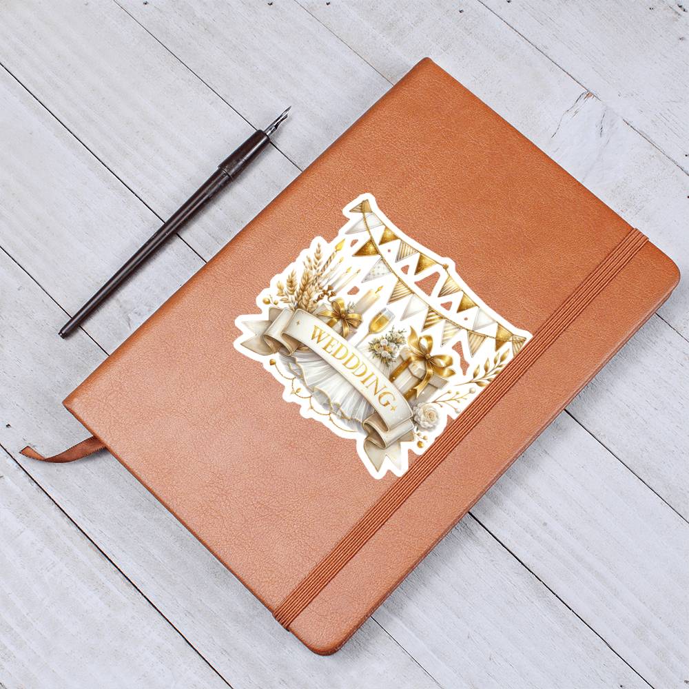 Luxury Wedding Decor Sticker 054 - Vegan Leather Journal