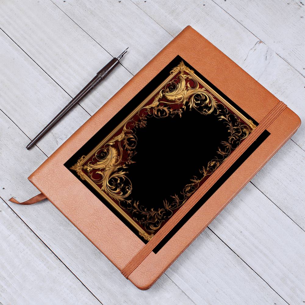Ornate Gold Cover 005 - Vegan Leather Journal