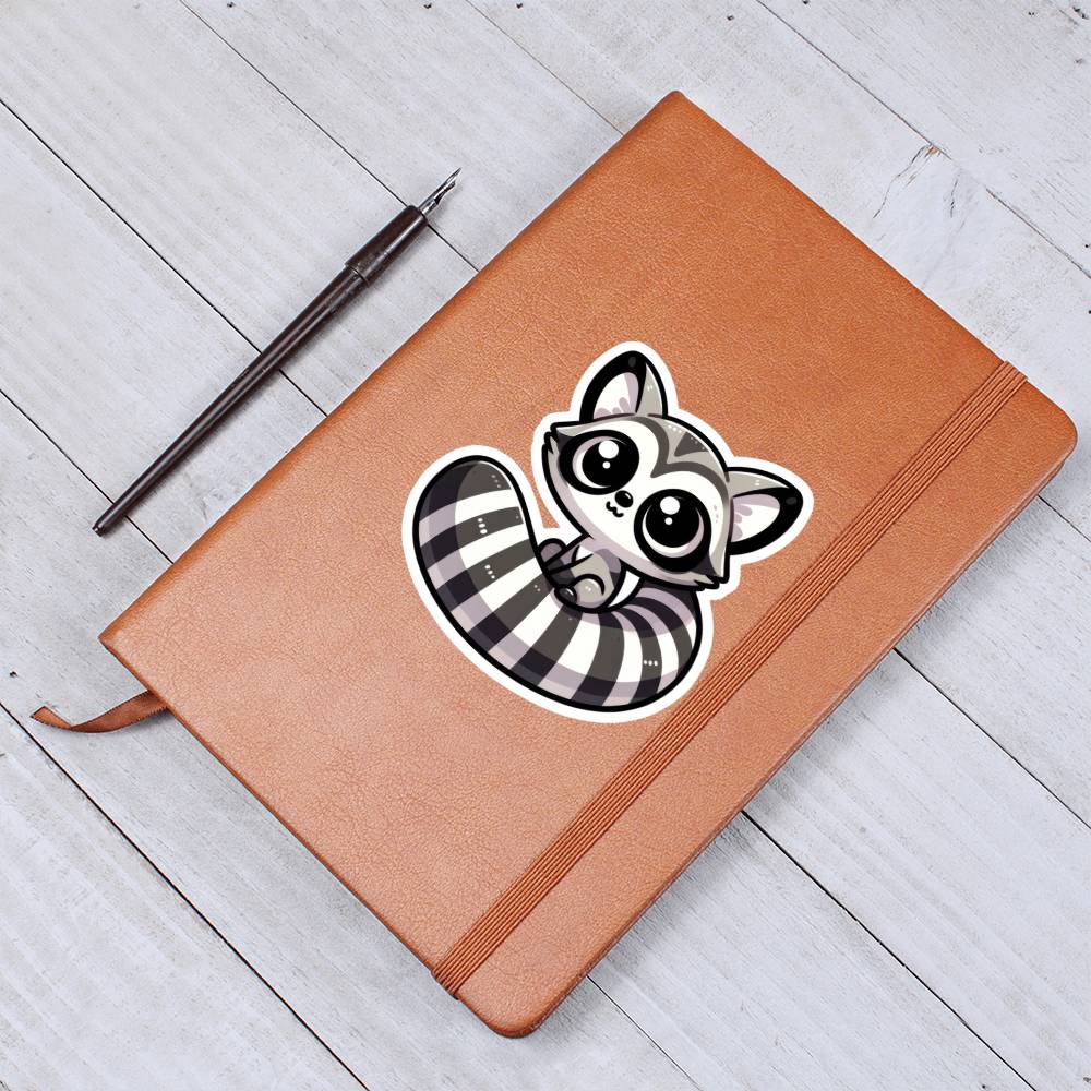 Cute Ringtail sticker 146 - Vegan Leather Journal