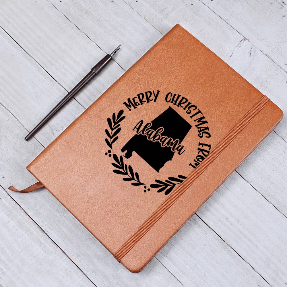 Merry Christmas From Alabama - Vegan Leather Journal