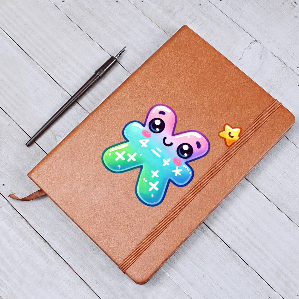 Cute Back to School Sticker 085 - Vegan Leather Journal