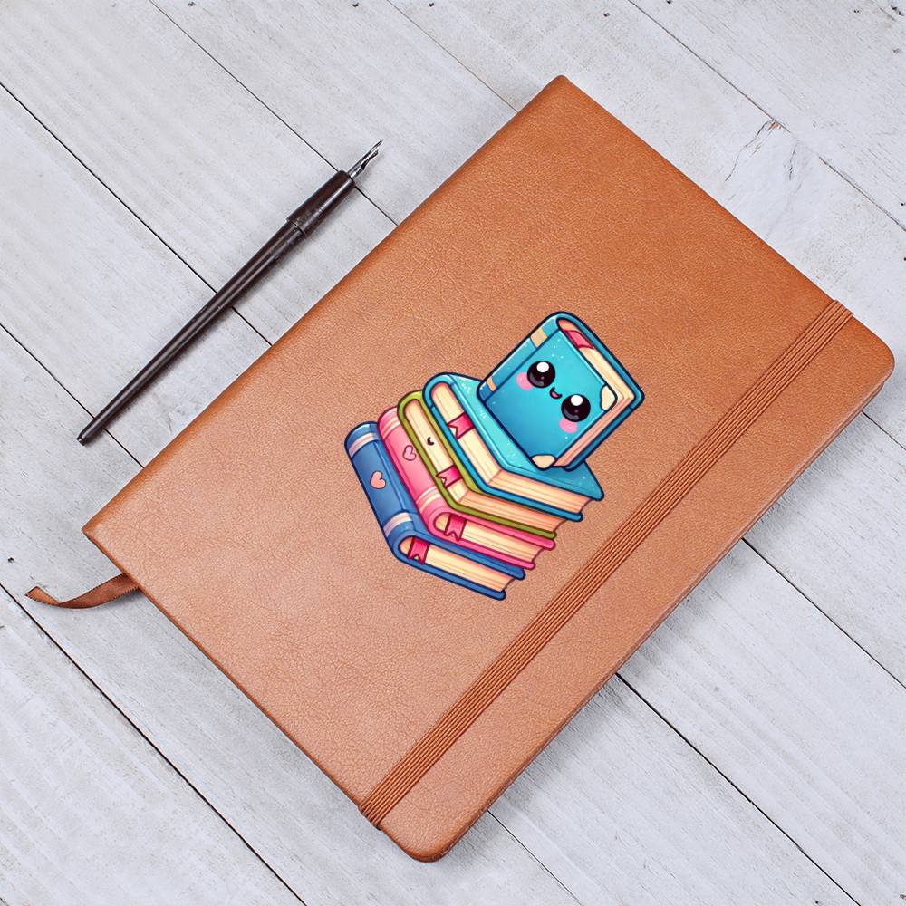 Cute Back to School Sticker 003 - Vegan Leather Journal