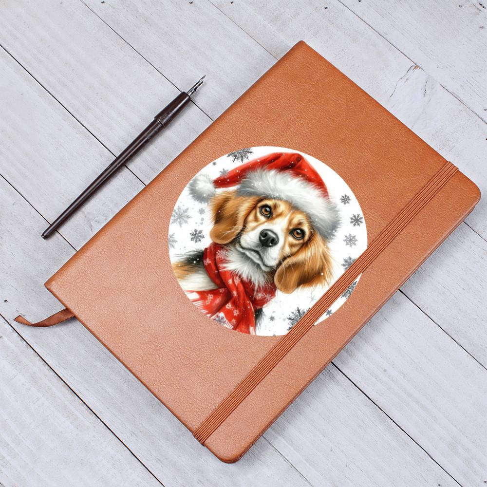 Christmas Dog - Harrier - Vegan Leather Journal