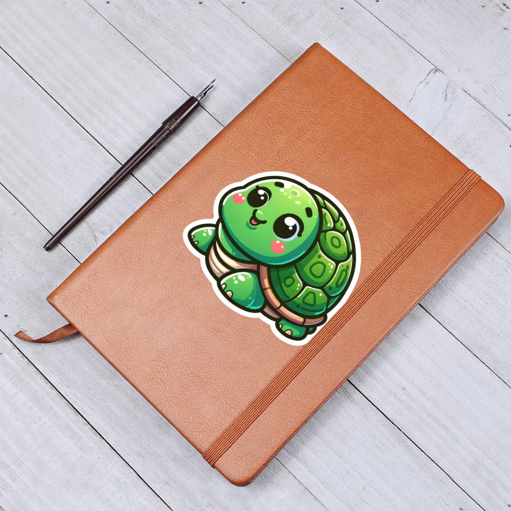 Cute Turtle sticker 202 - Vegan Leather Journal