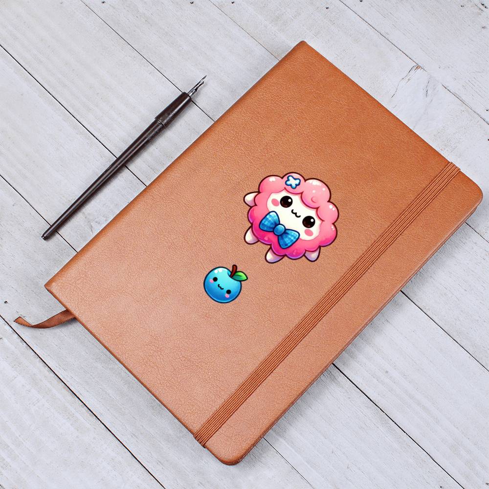 Cute Back to School Sticker 026 - Vegan Leather Journal