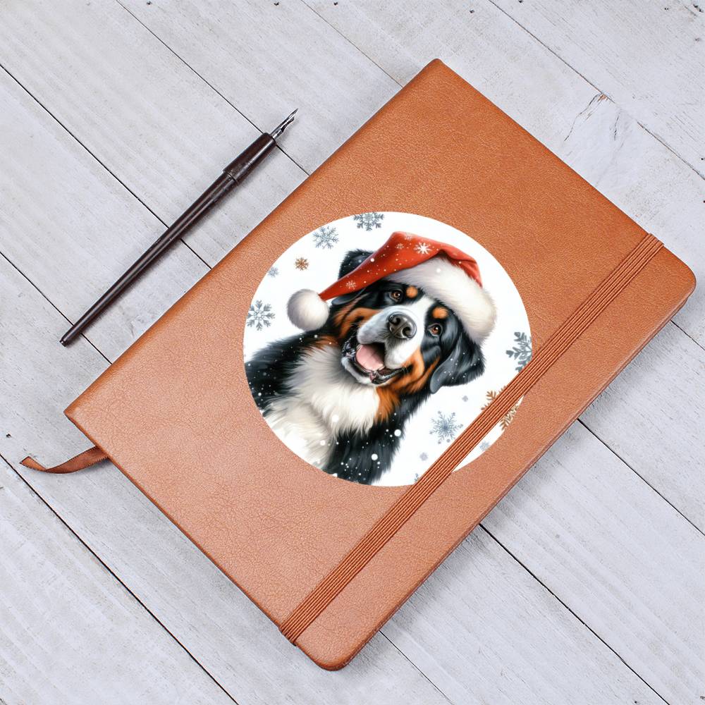 Christmas Dog - Greater Swiss Mountain  - Vegan Leather Journal