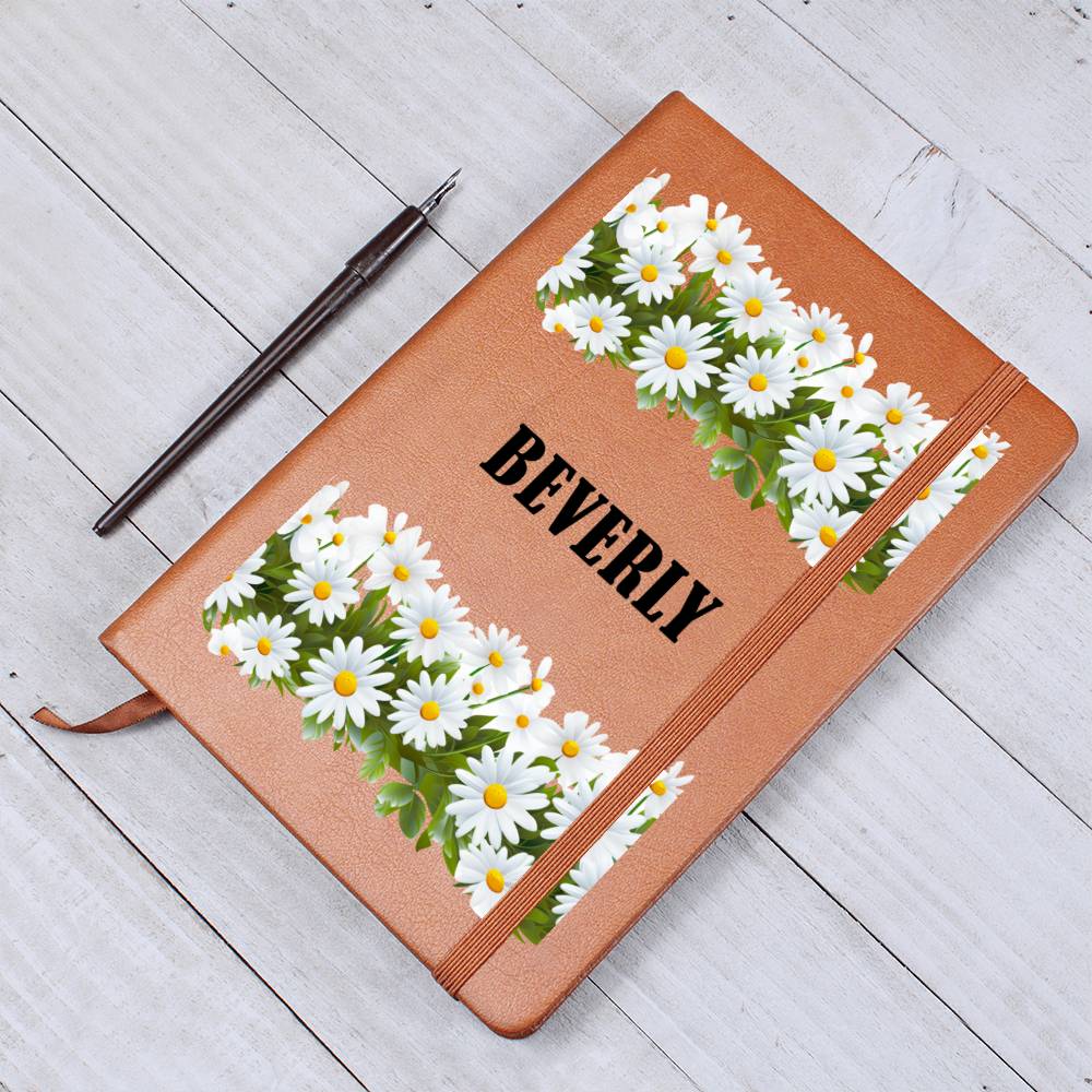 Beverly (Playful Daisies) - Vegan Leather Journal