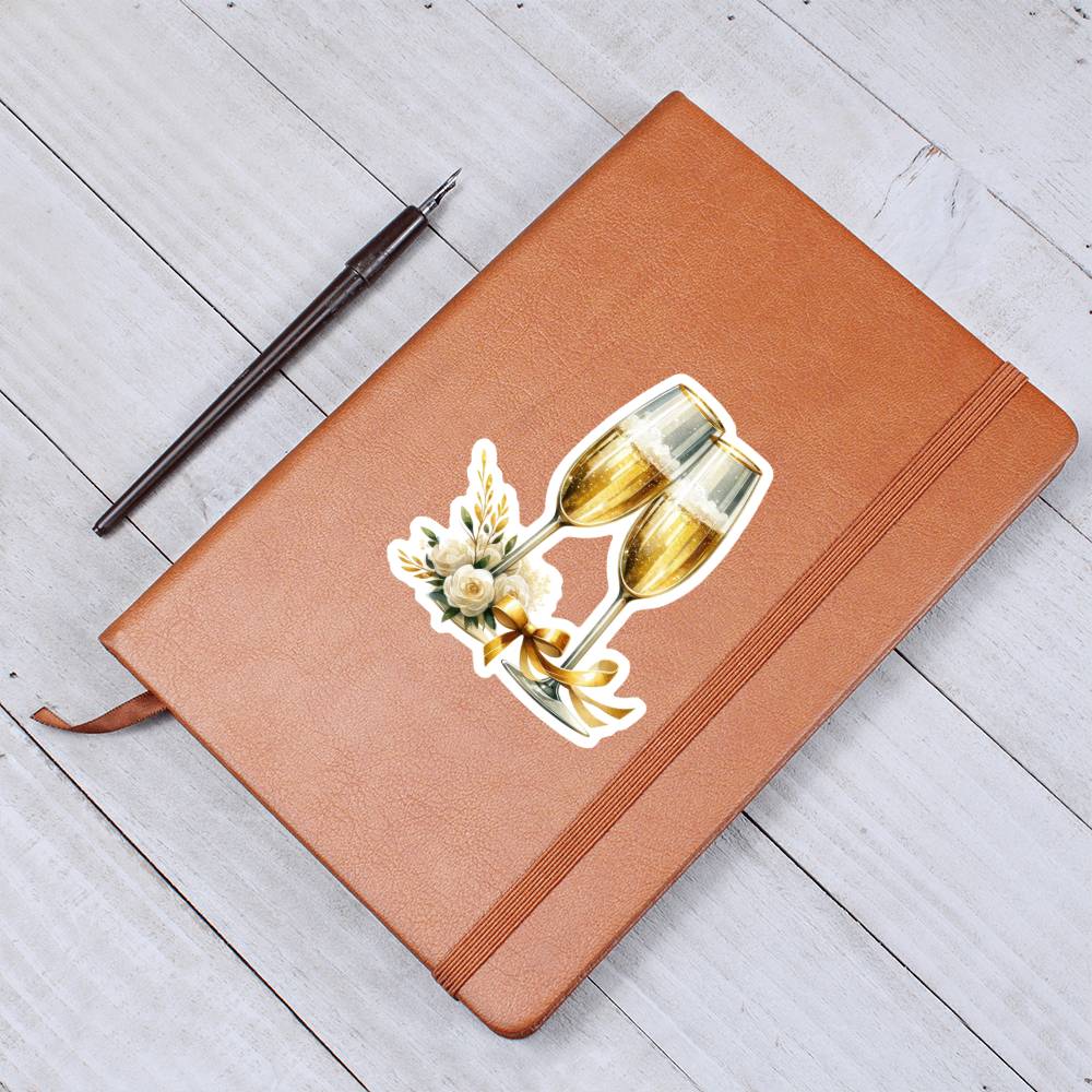 Luxury Wedding Decor Sticker 001 - Vegan Leather Journal