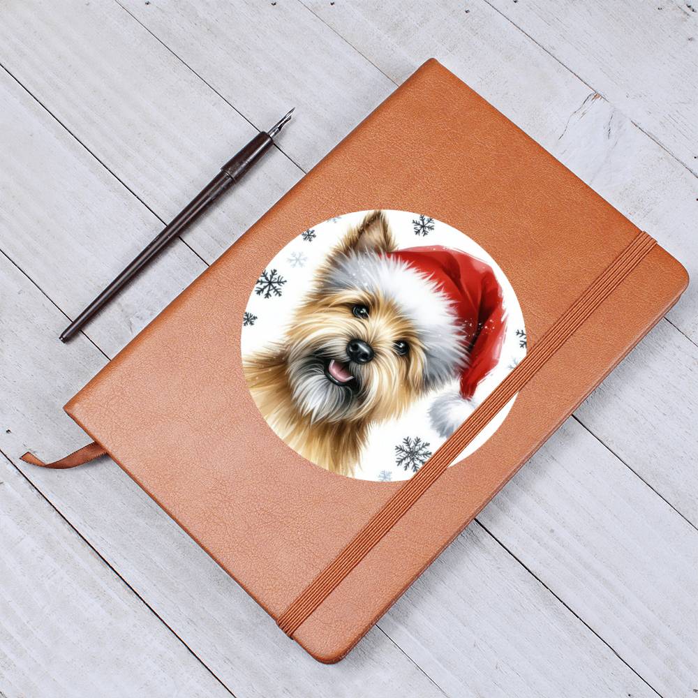 Christmas Dog - Norwich Terrier - Vegan Leather Journal