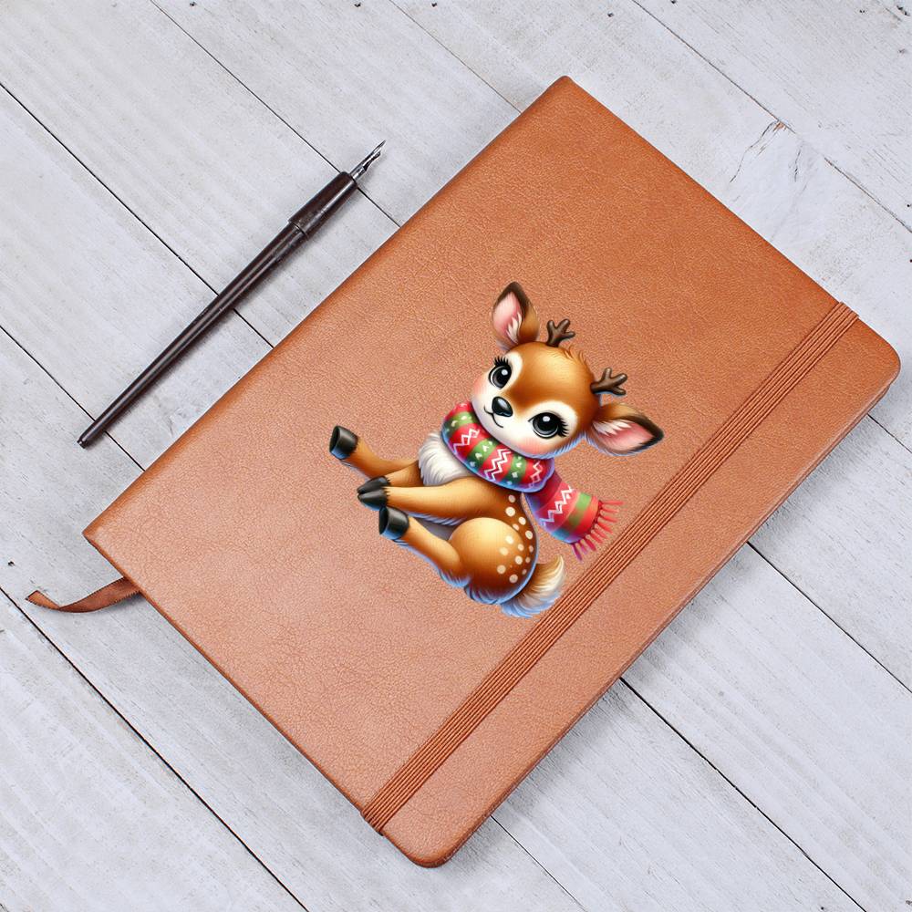Cute Christmas Reindeer 003 - Vegan Leather Journal